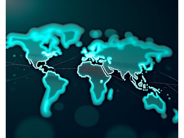 Abstract representation of global digital economy and secure data flow